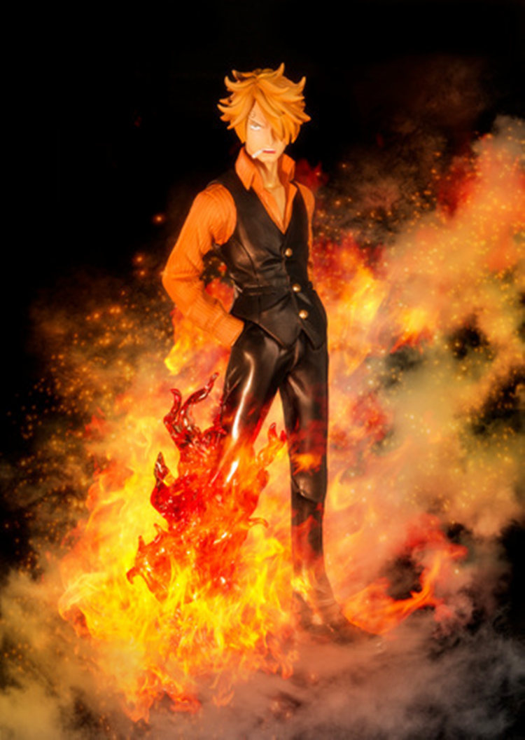 航海王/海贼 figuarts zero 战斗版山治 香吉士-火焰腿 手办模型