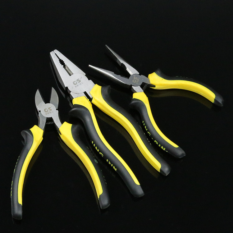 临沂五金工具厂家6寸尖嘴钳斜口钳多功能发黑老虎钳子省力钢丝钳