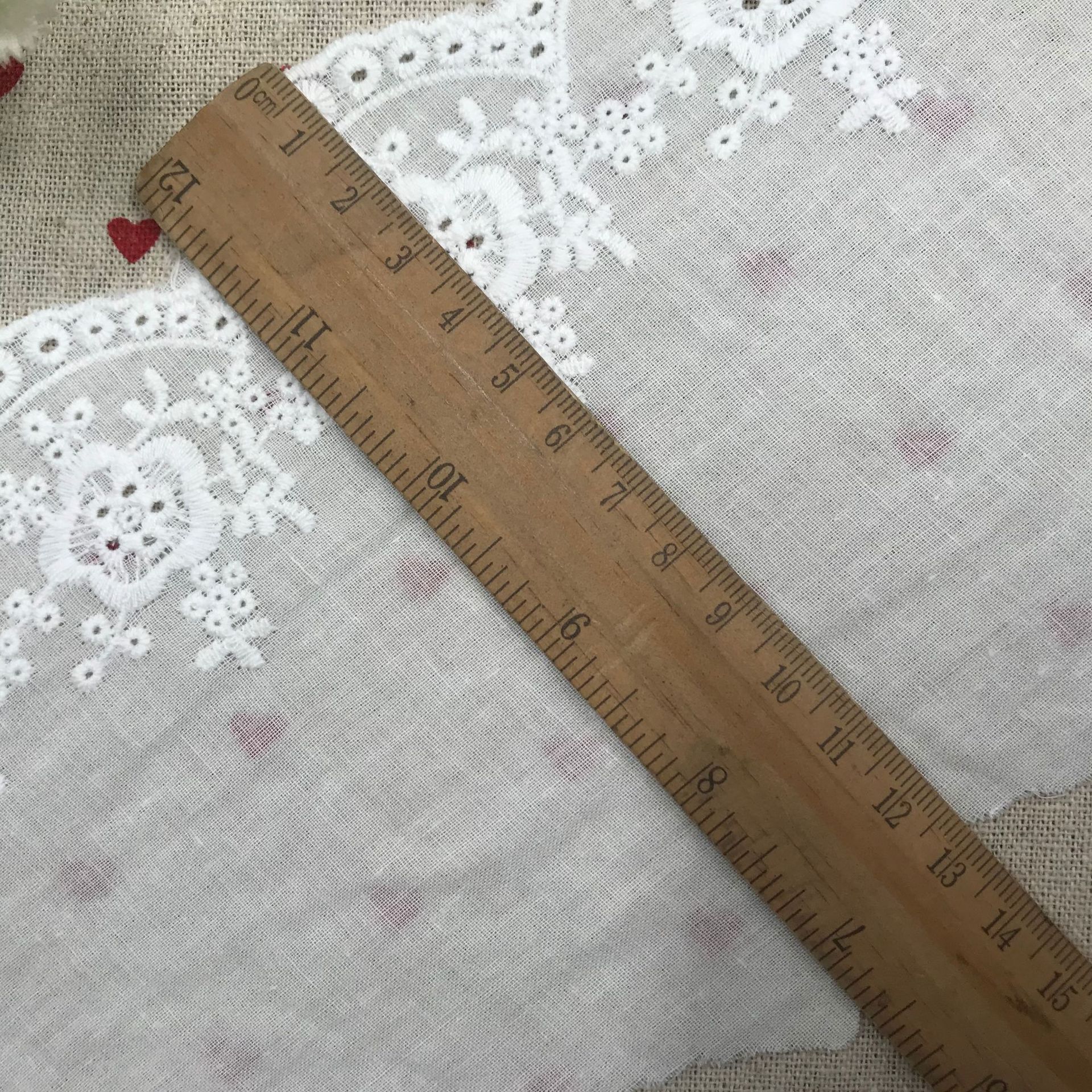 店长推荐棉布刺绣花边 13cm漂白色 服装辅料 diy 厂家直销现货_皓运
