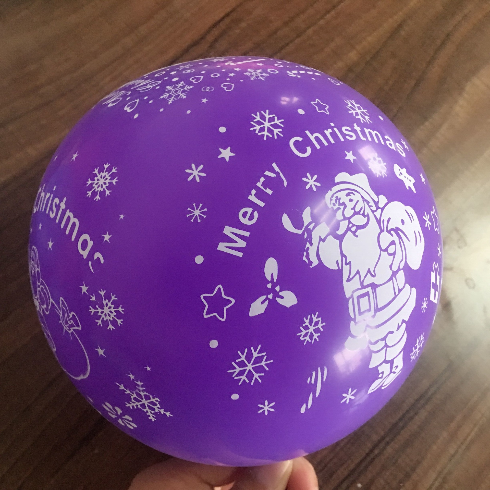 圣诞节气球12寸加厚印刷图案圣诞老人装饰圣诞树雪人店面场景布置