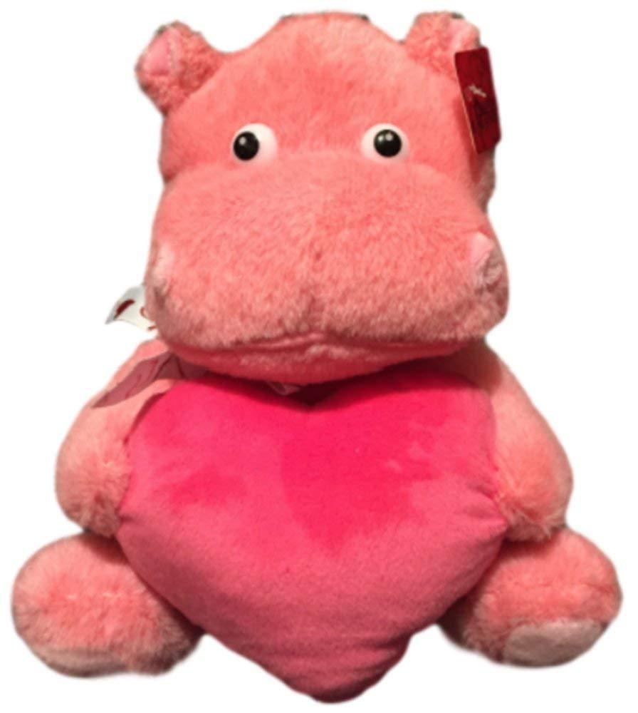 可爱粉色河马情人节礼品套装毛绒玩具大号情人节卡礼品袋