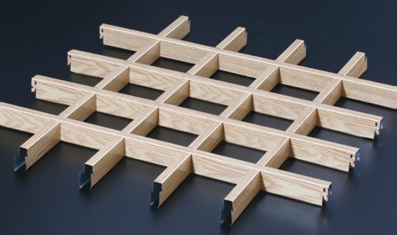 葡萄架格栅吊顶装饰厂家 网格铝格栅天花 通风 木纹铝格栅吊顶