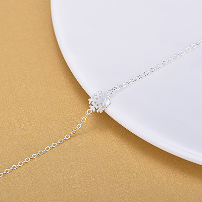 日韩925银雪花手链 女士甜美手饰气质饰品原创圣诞礼物配饰批发