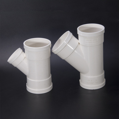 pvc斜三通国标排水管件配件异径变径y型接头三通昌盛塑胶厂价直销