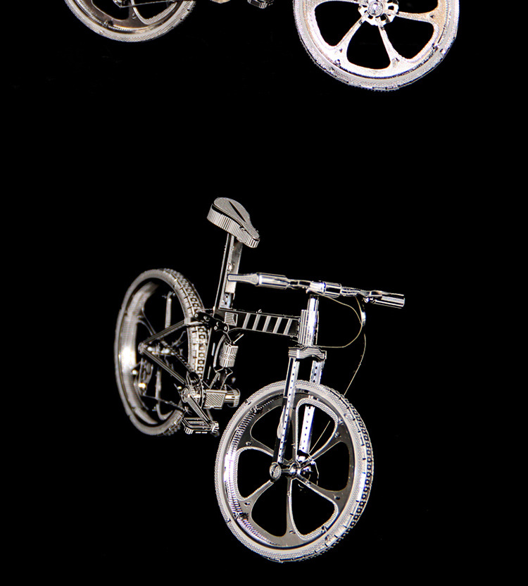 爱拼 全金属不锈钢diy拼装模型3d迷你立体拼图 山地自行车