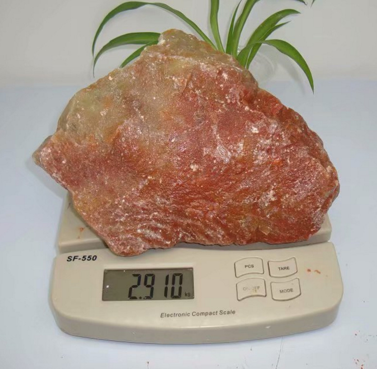 278号浙江红花冻天然原石料叶腊石印章石料摆件料29公斤