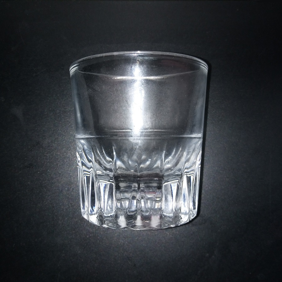 高白料玻璃 加厚底啤酒杯 条纹锥形杯底威士忌杯洛杯洋酒杯140ml