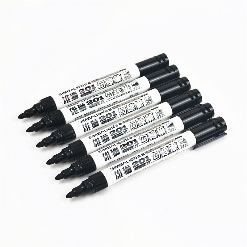 台湾雄狮201水性记号笔学生办公描画勾线笔书写标记笔