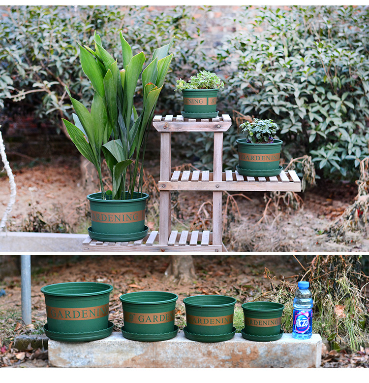 加仑盆矮胖花盆 新款塑料阳台种菜盆多肉绿萝月季植物花卉百搭盆