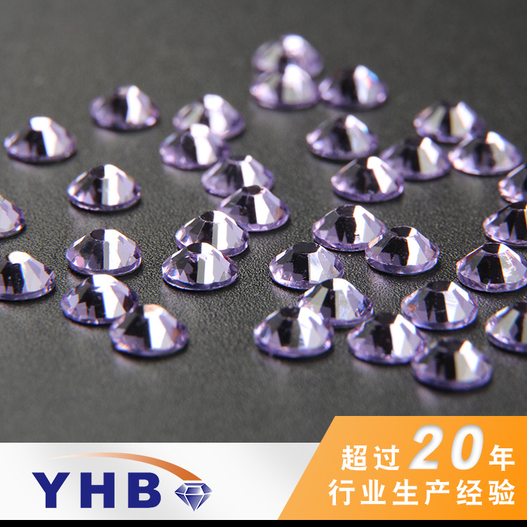 Factory Direct Sales Clothing Accessories Middle East Hot Fix Rhinestone Rubber Sole Violet Dream Color Rhinestone 8mm Dance Clothes Not Burr