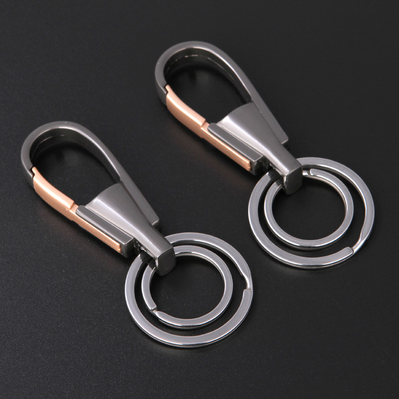 淳美钥匙扣8946挂腰扣双环挂圈珍珠叻珍珠枪时尚简约金属钥匙圈