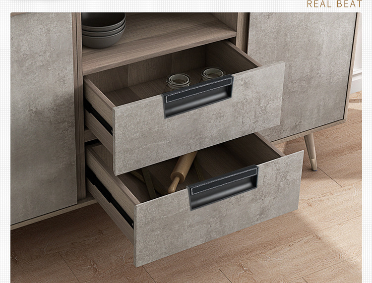 苏吉尔北欧简约金色嵌入式推拉门拉手 橱柜衣柜门抽屉暗藏皮拉手