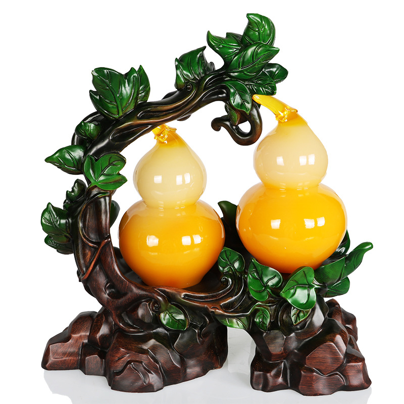 雅信工艺品摆件葫芦福禄旺财仿玉葫芦家居客厅办公室乔迁开业礼品