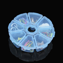创意圆8格塑料串珠盒 桌面收纳盒 塑料圆盒 diy手机钻饰饰品盒
