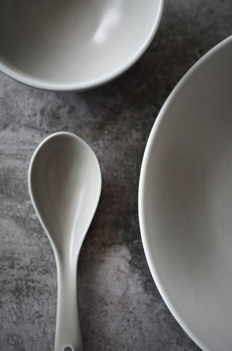景德镇欧式复古灰色陶瓷餐具组合 汤碗饭碗深盘汤盘平盘餐盘面碗