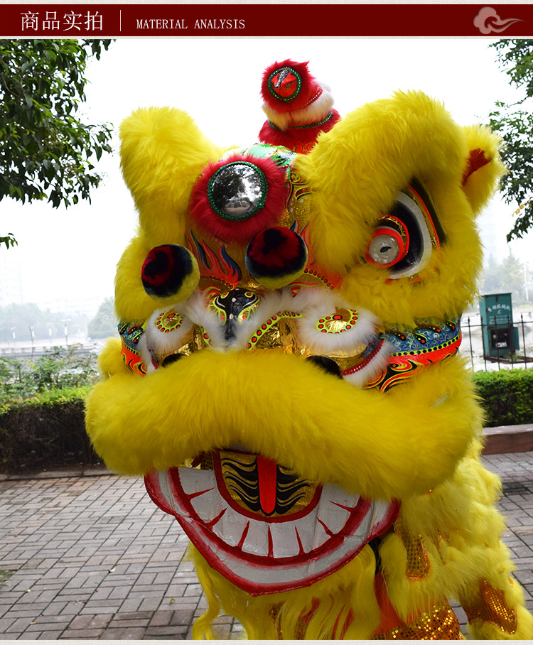 南狮狮头道具佛山醒狮用品双人舞狮头套成人北狮鞋正宗醒狮服装