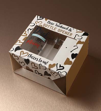 通用玻璃杯包装盒定制 双层瓦楞纸加硬水杯包装开窗彩盒 折叠纸盒