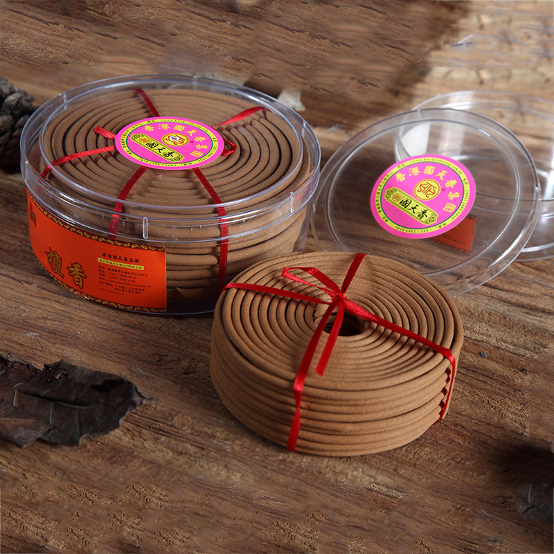 手工檀香盘香 供佛檀香清新空气提神熏香 招财香家用拜神盘香批发