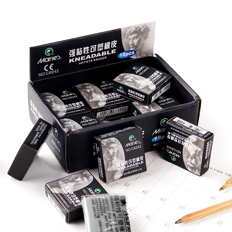 马利 橡皮泥软橡皮 素描速写专用橡皮 6242强粘性可塑橡皮擦