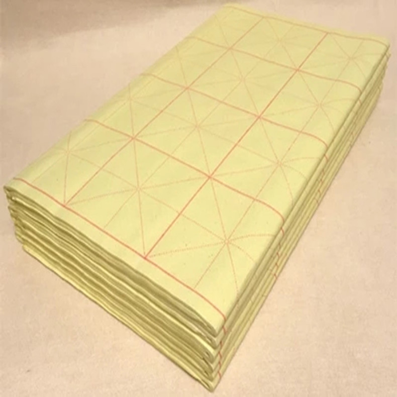 官方直营 米字格毛边纸一刀50张 28格黄色带格书法毛笔练习蔡伦纸
