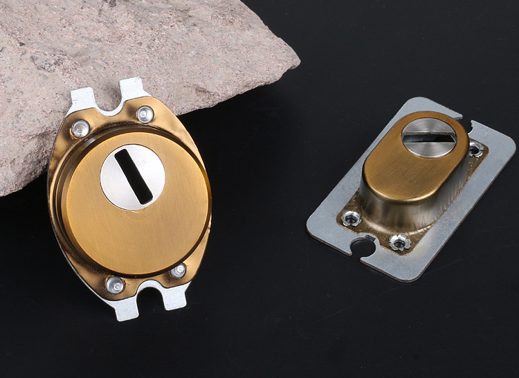 圆形护锁器 咖啡金圆形 锁盖 锁帽 厂家直供 加厚 精品锁具配件