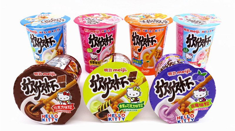 meiji明治欣欣杯手指饼干条多味25g巧克力蘸酱休闲零食