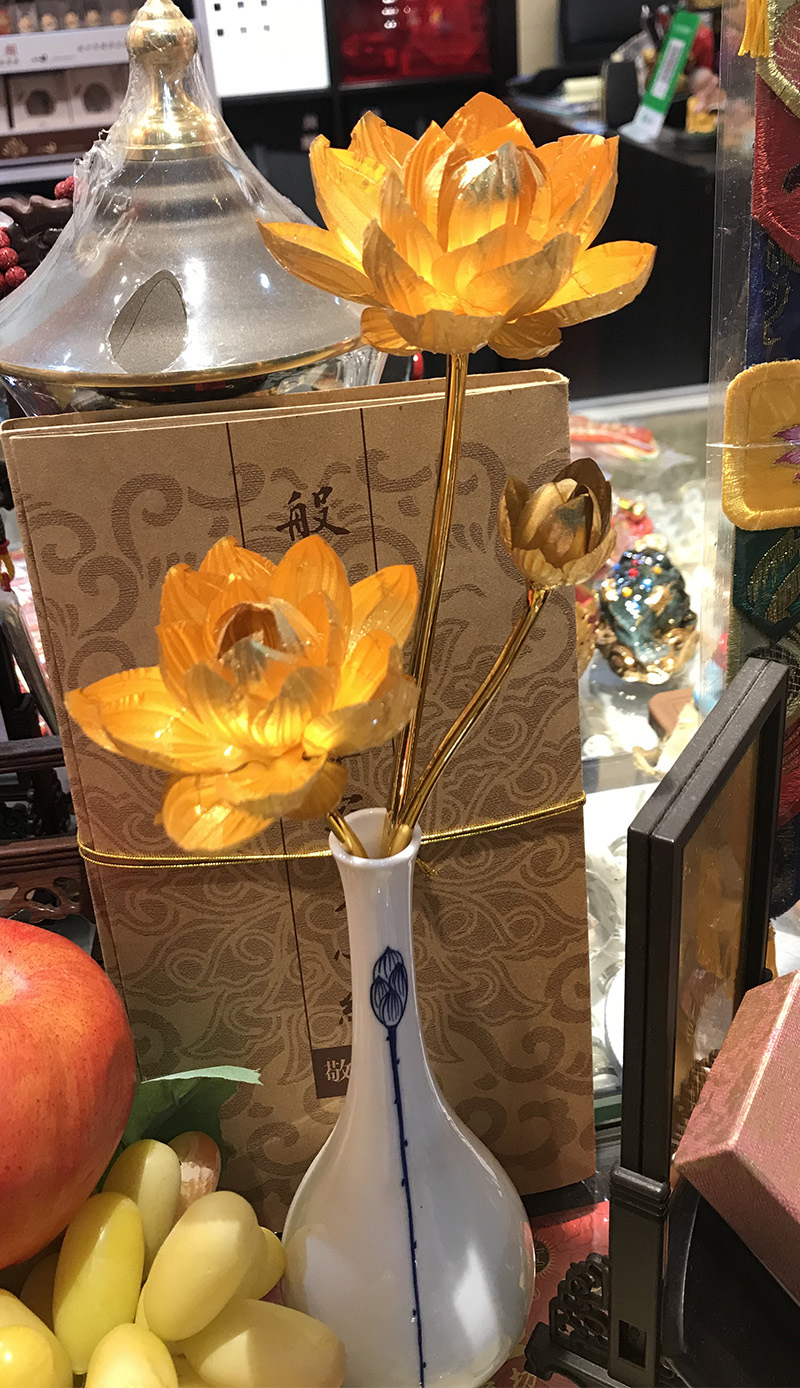 佛教用品供品24k金莲花黄金箔莲花金莲花金箔花礼物厂家直销批发