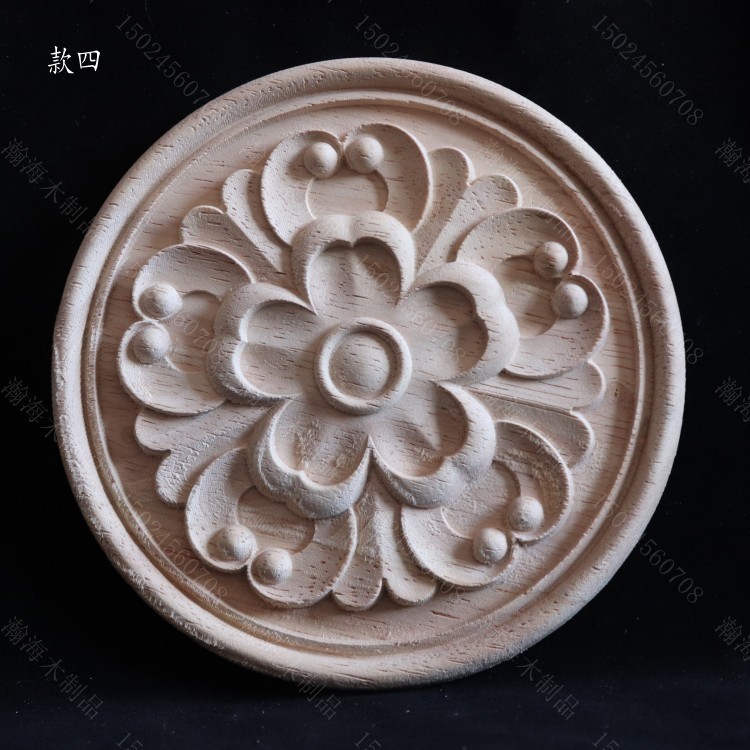 供应欧式贴花 家具装饰配件 圆形门心花浮雕花 实木雕刻 批发零售