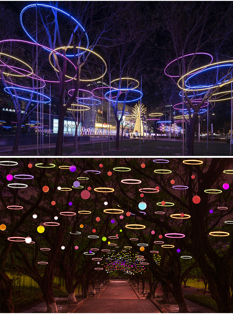 led景观灯 树木装饰圆圈灯 吊环灯 树环灯绕树灯 树木装饰景观灯