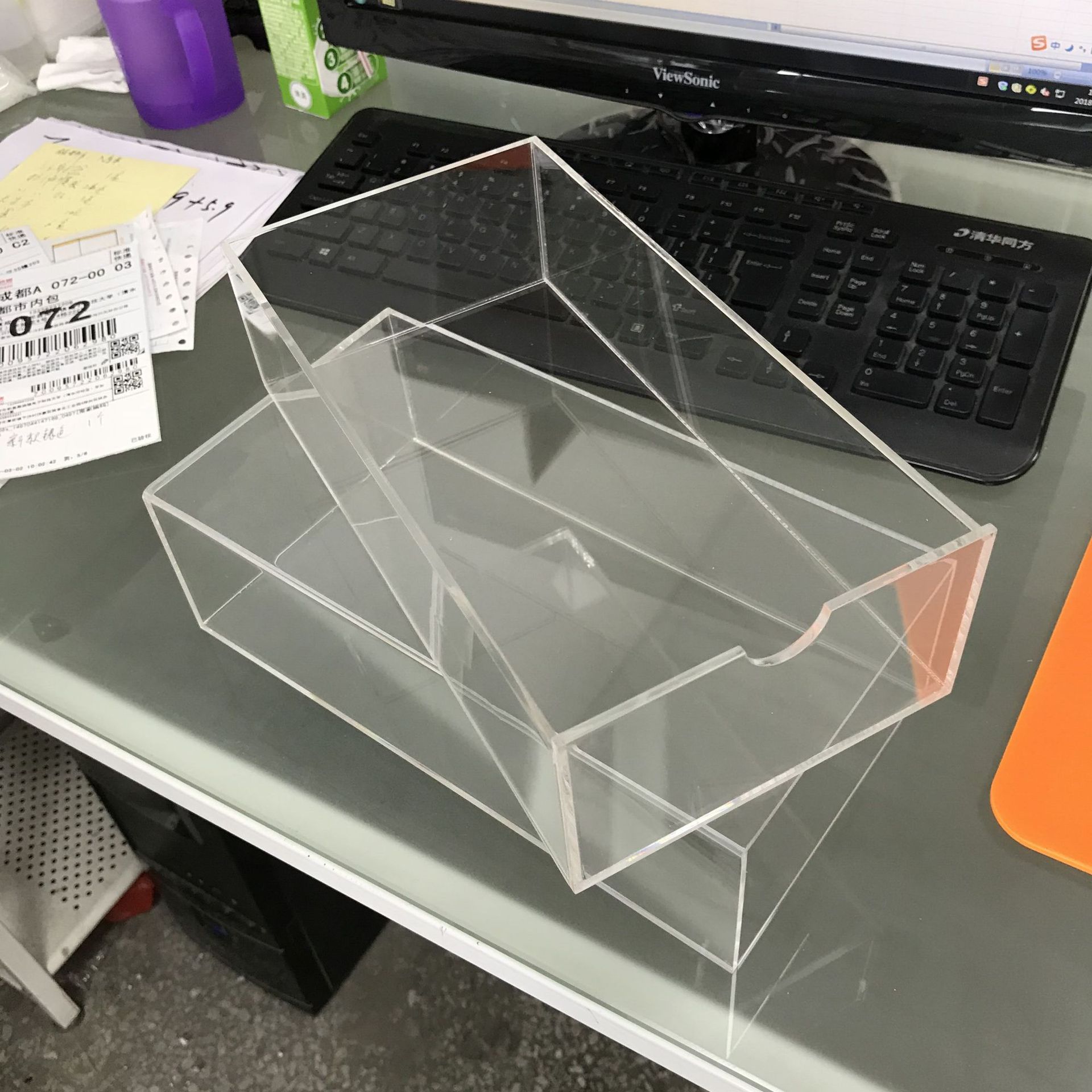 现货直销亚克力抽屉盒 有机玻璃推拉收纳盒 透明化妆品抽拉盒