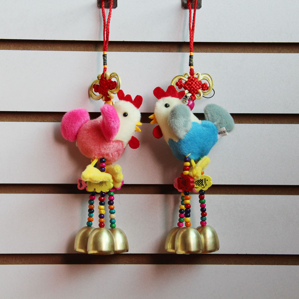 民族风手工布艺风铃 公鸡布绒挂饰 创意家居窗口墙面装饰工艺品