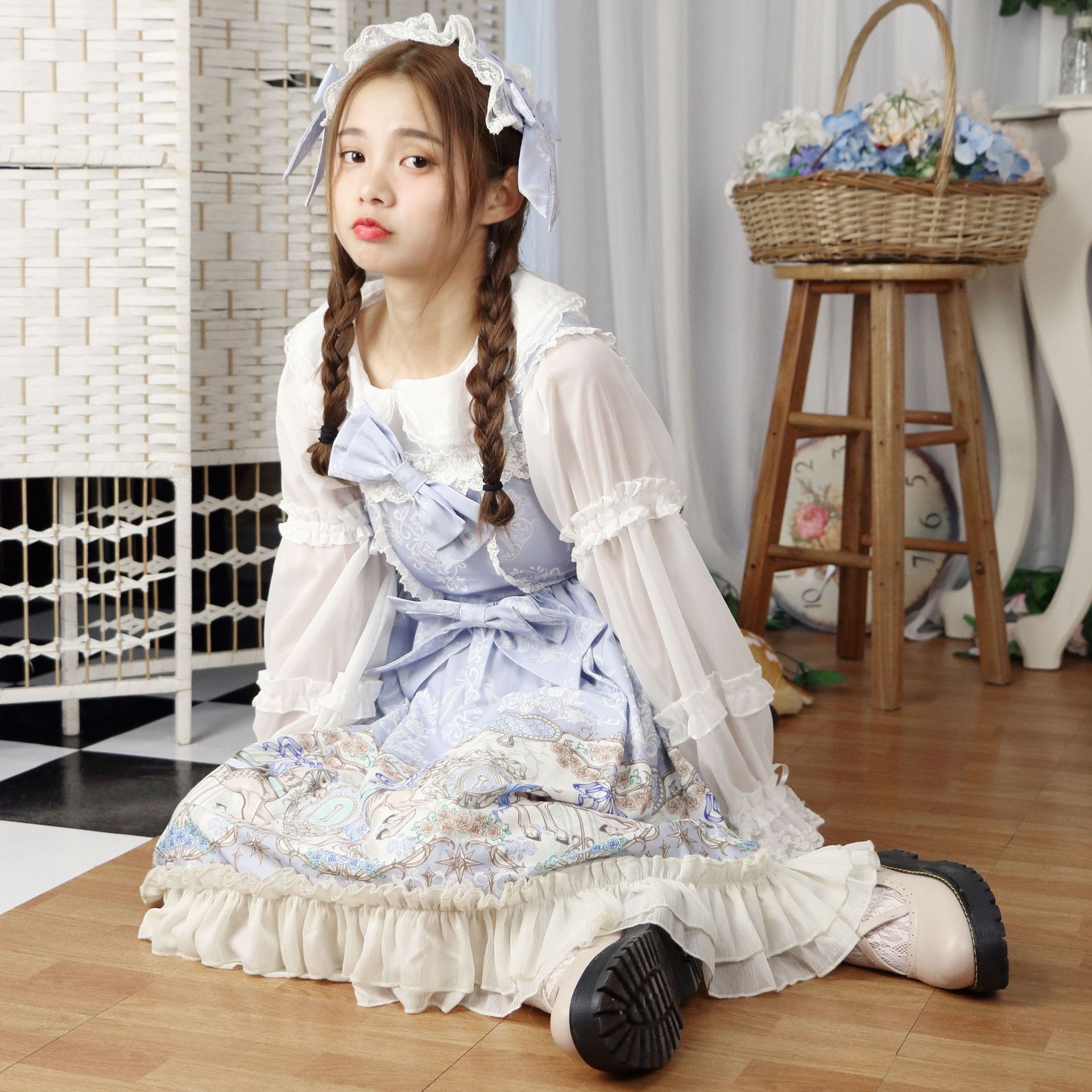 夏季原创洛丽塔连衣裙lolita裙旋转木马吊带jsk 甜美女