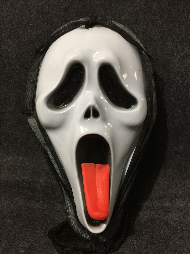 万圣节面具,单片长舌鬼脸面具.魔鬼恐怖面具 尖叫节庆道具礼品