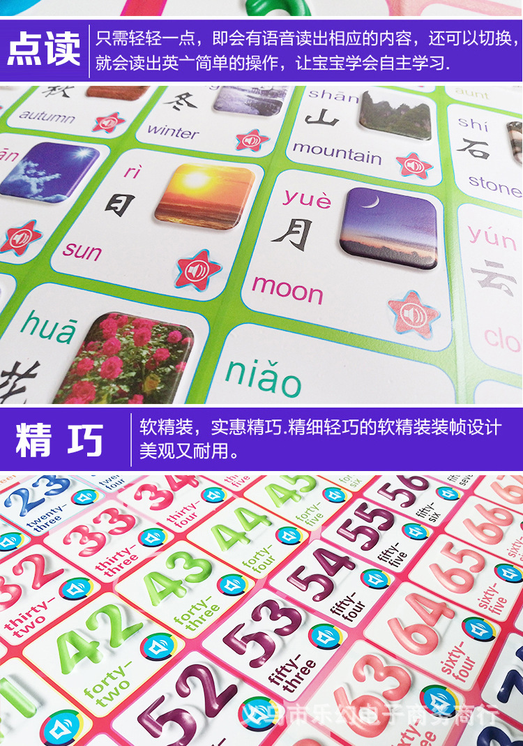 智慧鱼儿童凸凹有声挂图宝宝发声挂图幼儿园教学学习认知玩具