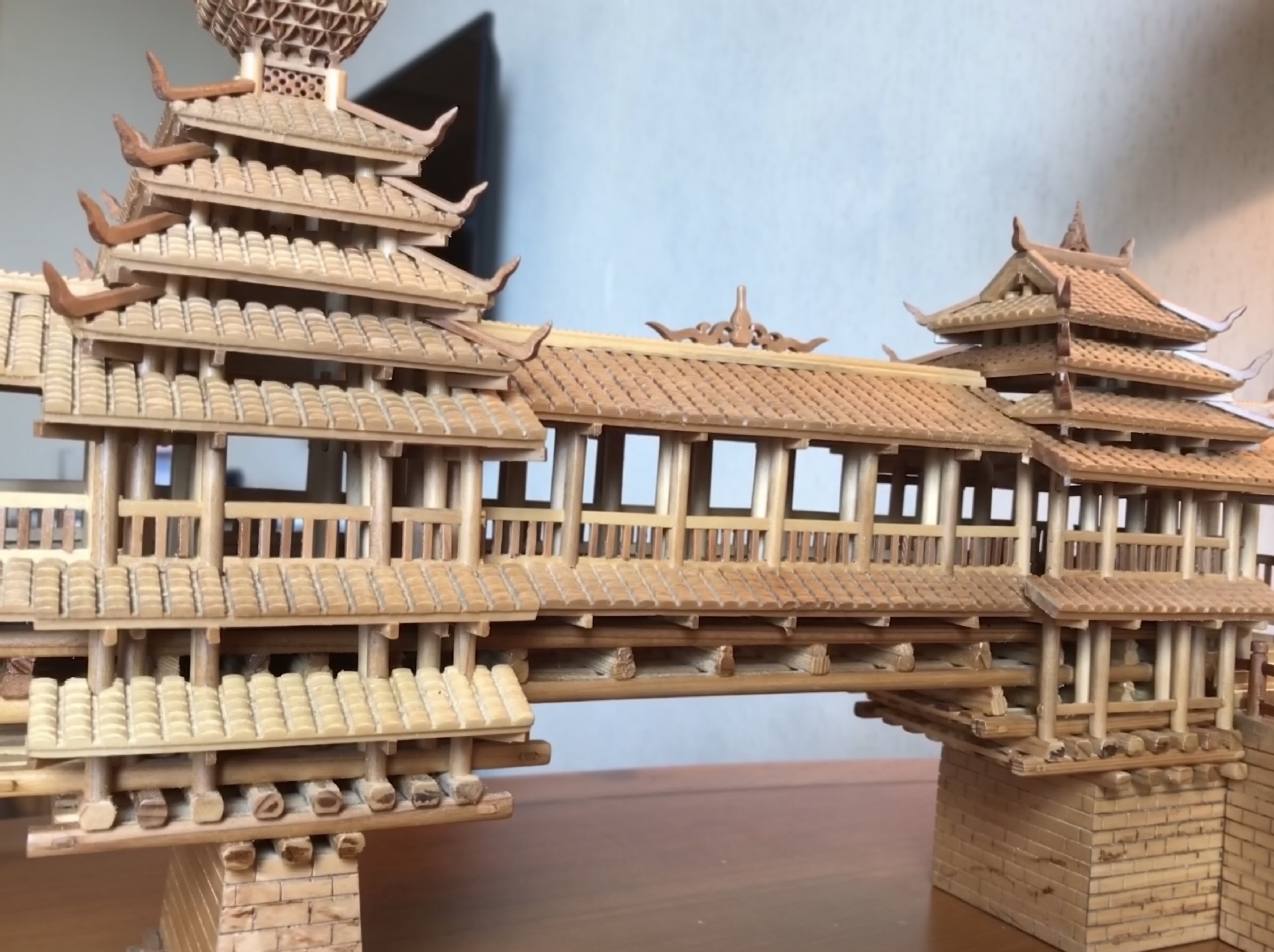 纯榫卯结构独柱门坊模型建筑 手工定制