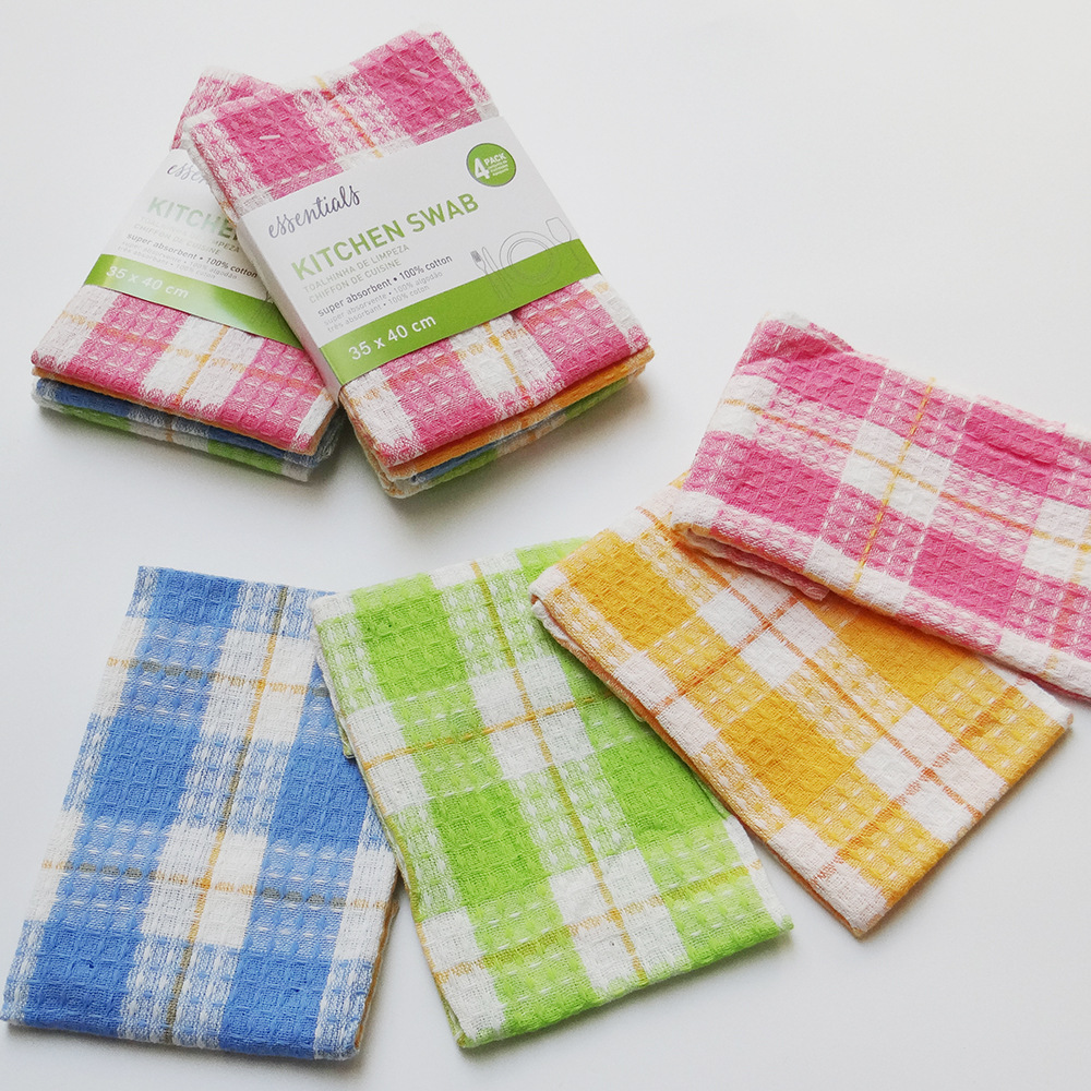 简约现代厨房棉质洗碗巾百洁布4条装dish towel