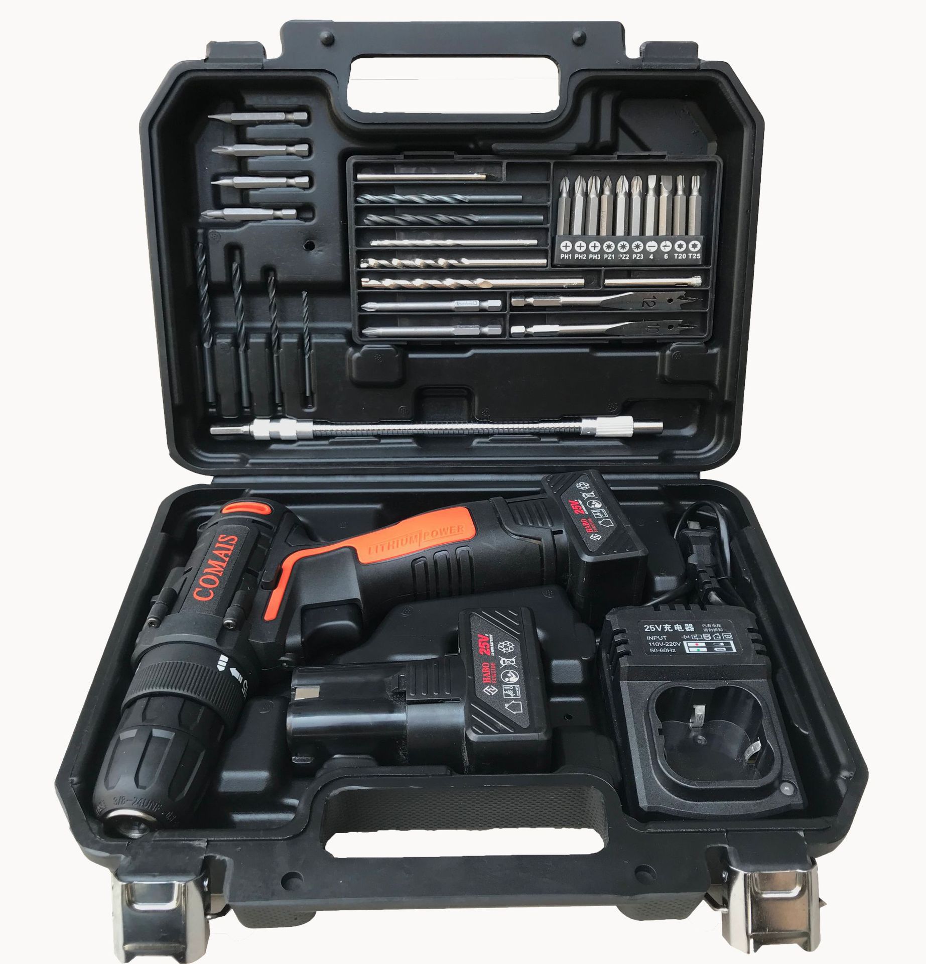 家用充电手电钻电动工具 锂电池电钻 工具箱电动螺丝刀 五金工具