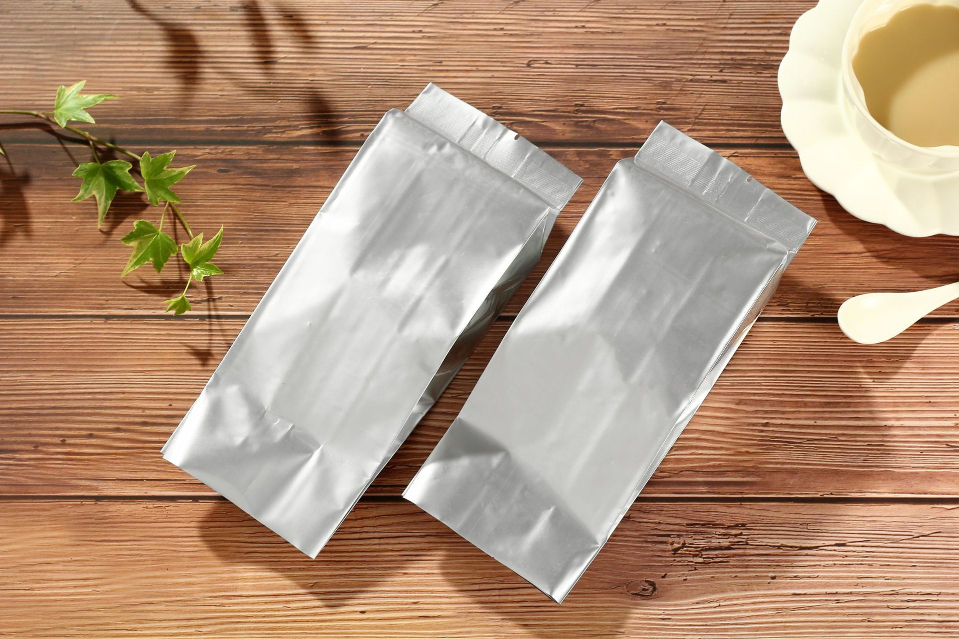 现货纯铝箔风琴袋粉末咖啡茶叶中封平口袋真空密封袋食品包装袋