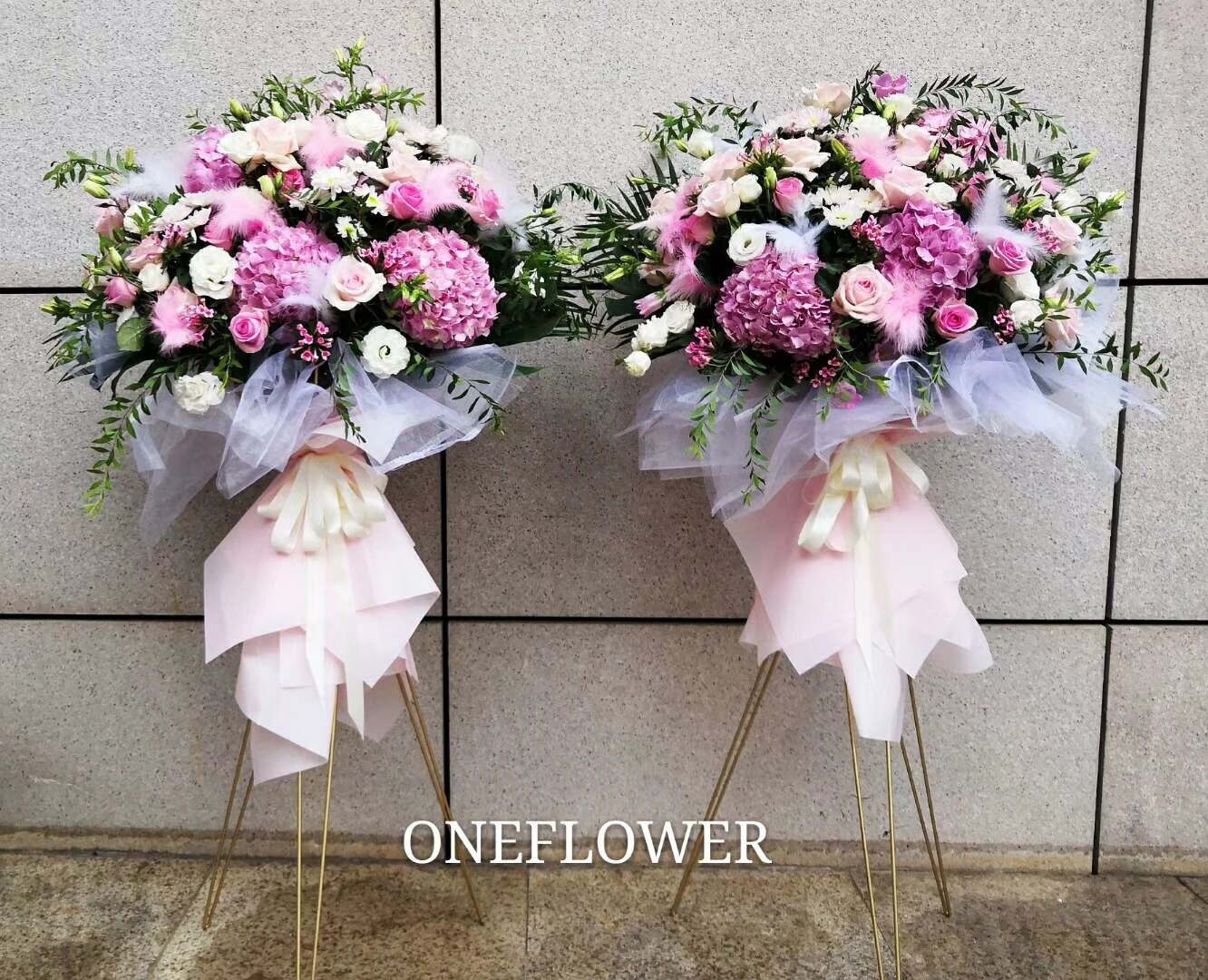 金色铁艺开业花篮金属三脚架花艺插花花架婚庆路引厂家直销 小号