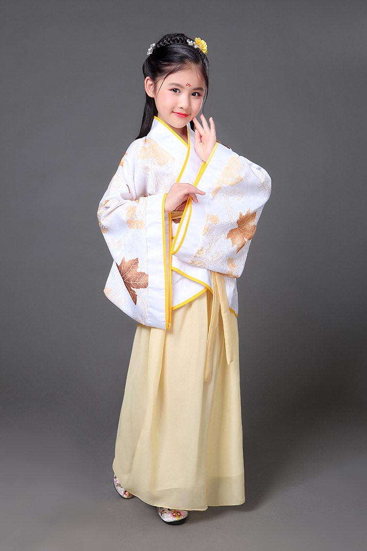 儿童古装小七仙女公主裙古筝演出服唐装汉服唐朝贵妃服小孩古装