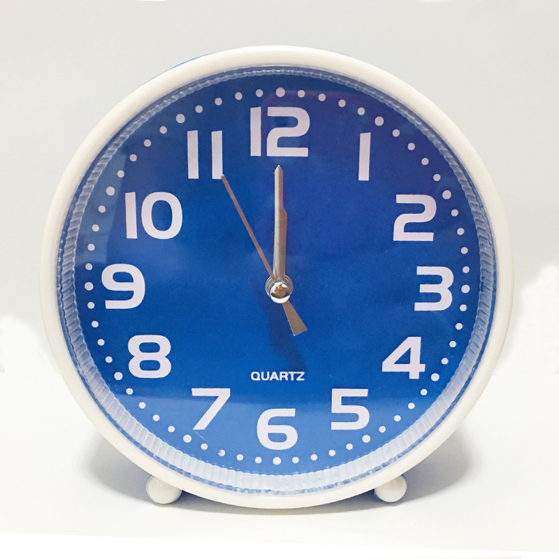 5英寸圆形塑料镜面大闹钟 彩色 可悬挂竖立两用 厂家批发可定做