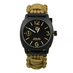 七芯伞绳手表 diy纯手工编织手表 yuzex石英表 户外野营登山表