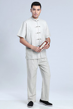 中国风 中式棉老粗布唐装2801男士短袖套装