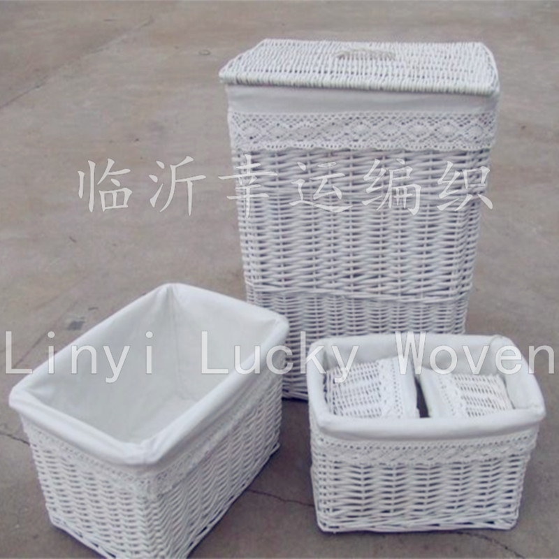 Lucky Woven High-End Wicker Including the Lining Cloth Hotel Clothes Storage Basket Household Hotel Laundry Basket