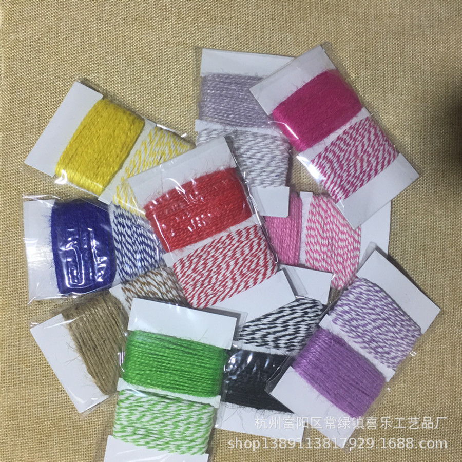 Manufacturers Supply Colored Hemp Rope Two-Color Cotton Paper Card Mixed DIY Handmade Creative Materials