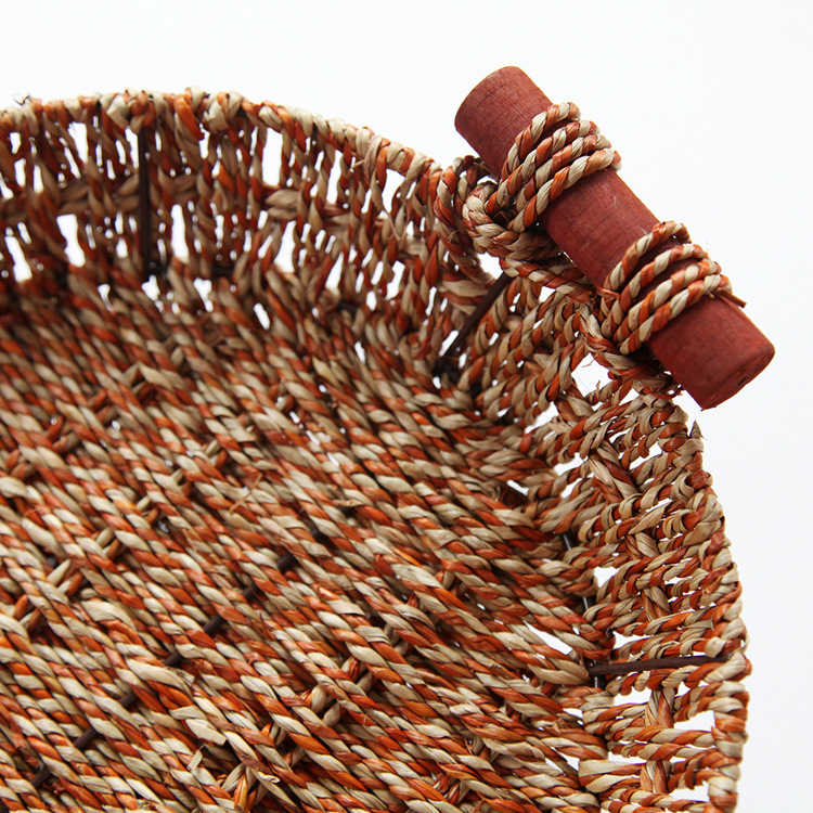 草编蓝子披萨盘托商用鱼头盘托加大煲托农家乐特色防烫隔热餐具垫