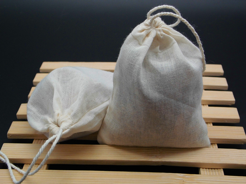 20*25自制抽线纱布袋棉卤料隔渣过滤煲汤煎药袋抽绳热敷棉布袋