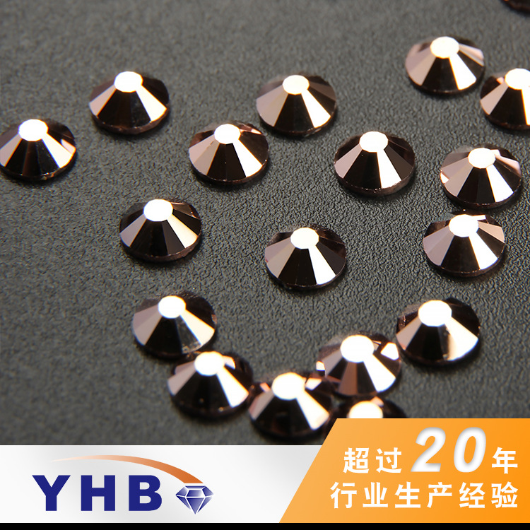 Yhb Factory Wholesale Swarovski Rhinestone Emulation round in Stock Crystal Rose Gold Nail Rhinestone-Sticking Glass Flat AB Colorful Diamond