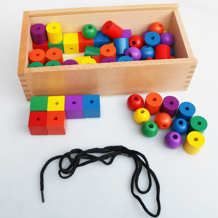 福禄贝尔恩物教具gabe15件套 榉木福氏教具幼儿园益智早教玩具