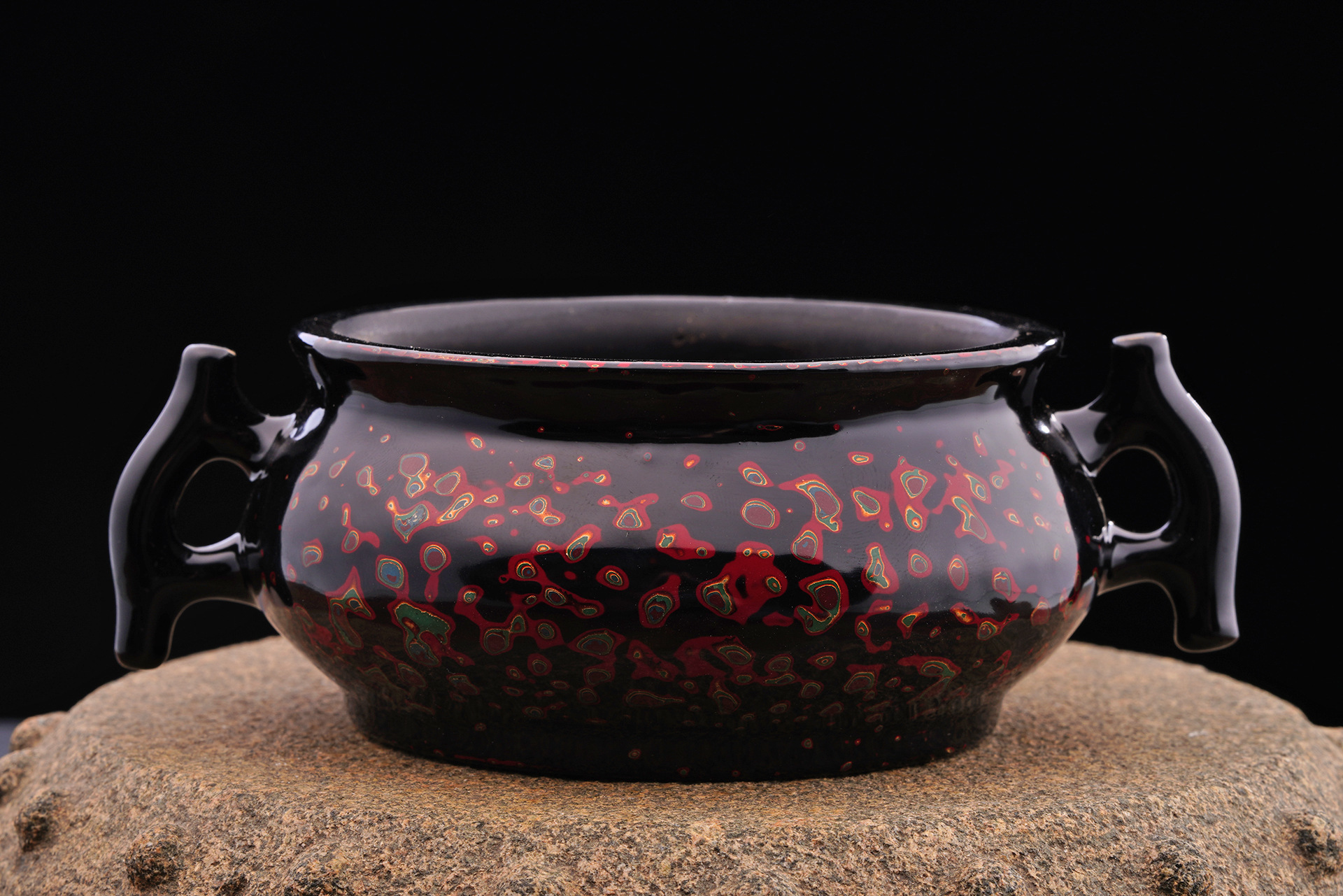 戟耳圆炉纯铜香炉香篆香道线香熏香盘香炉 宣德炉 冠青炉